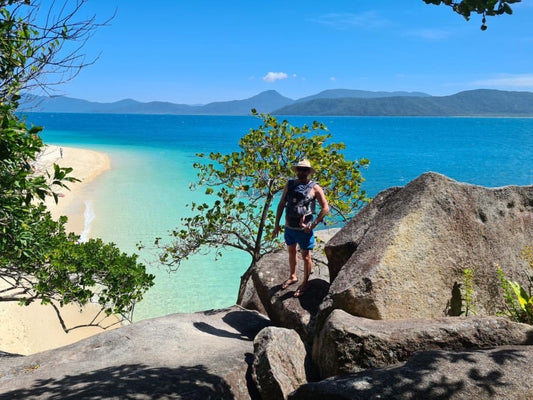 Overlooking Cairns coastline in Archies Footwear