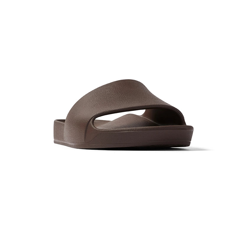 Archies Brown Arch Support Slide — Front angle 