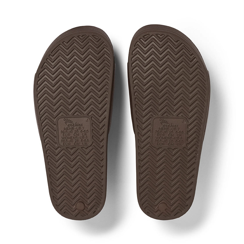 Archies Brown Arch Support Slide — Pair, bottom view 