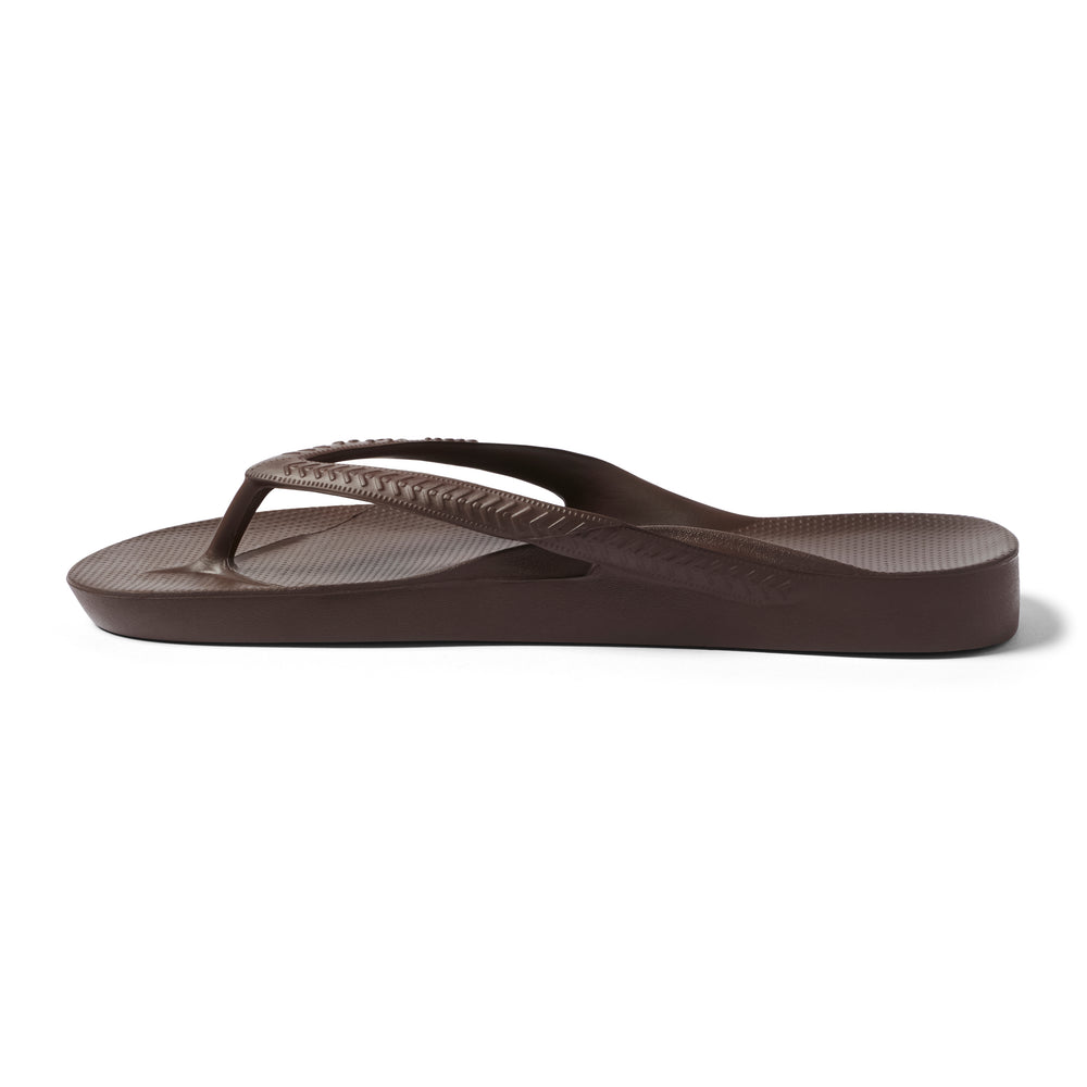 Archies Footwear Brown flip flops on a white background 