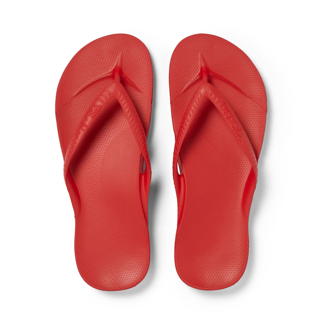 Chili Red Flip Flops studio image angle 1 
