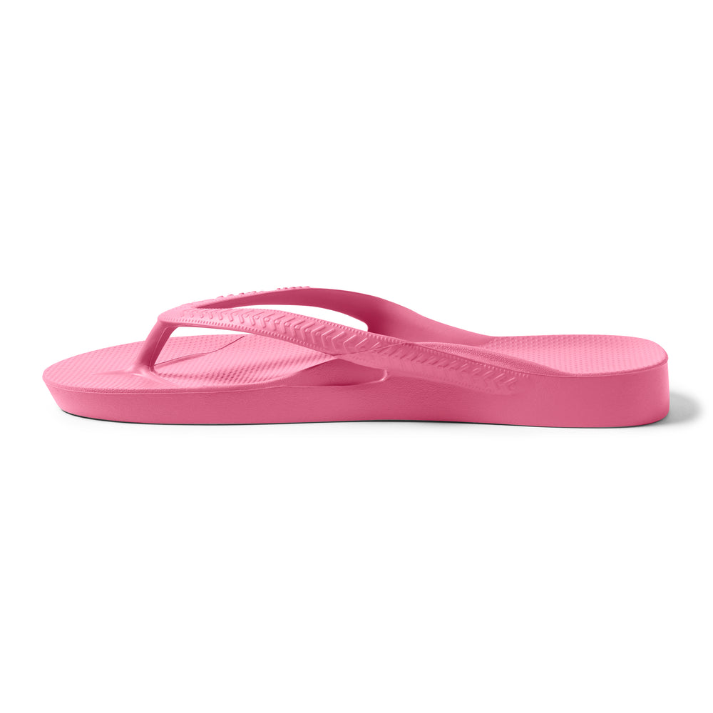 Hot Pink Archies Arch Support Flip Flops shown side on 