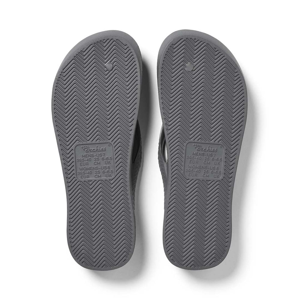 Leaf Flatfeet Body Balance correction Flip Flops. The Archies with 12mm  Arch support and 28mm cushion Rhino Grey