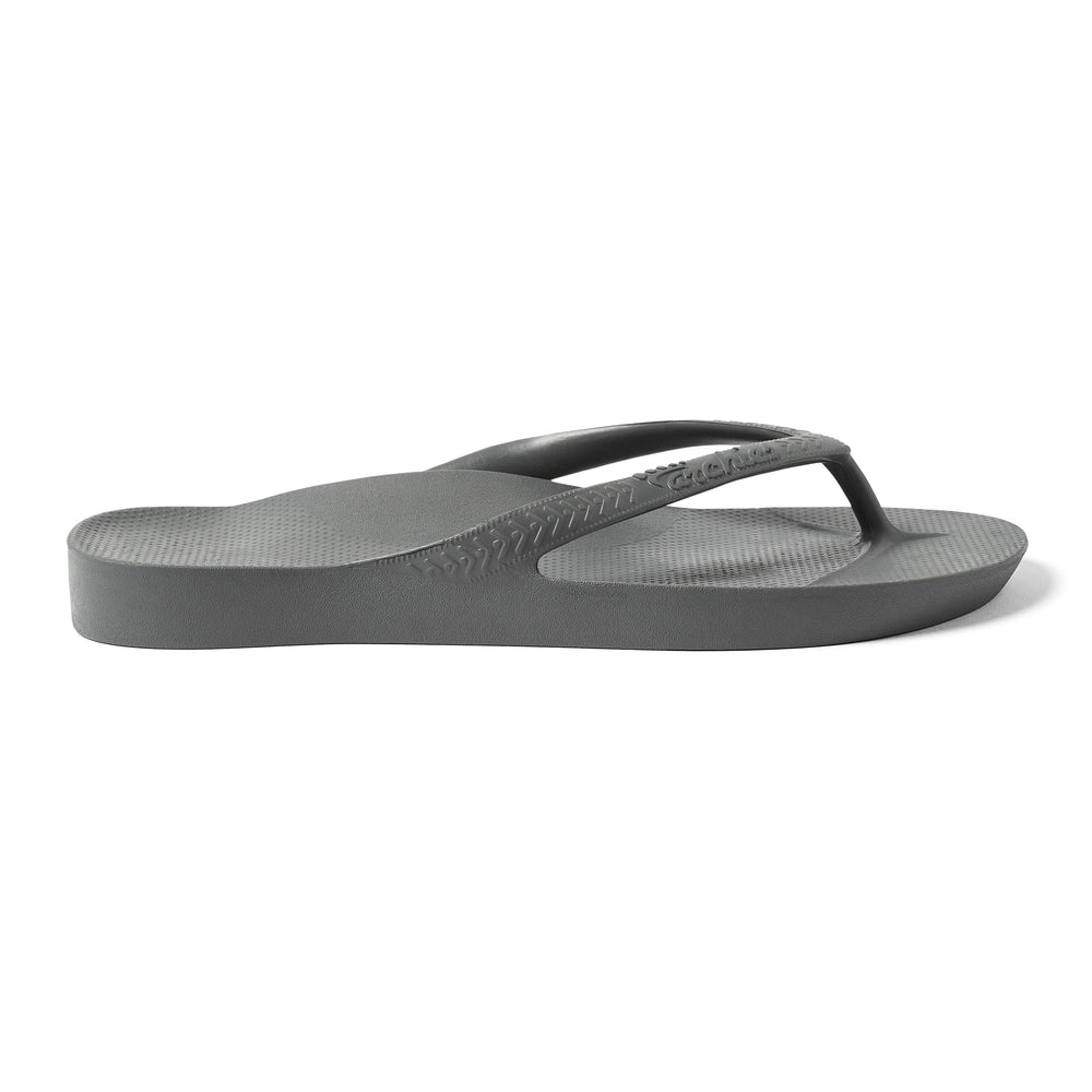 Charcoal Archies Arch support flip flops angle 07 
