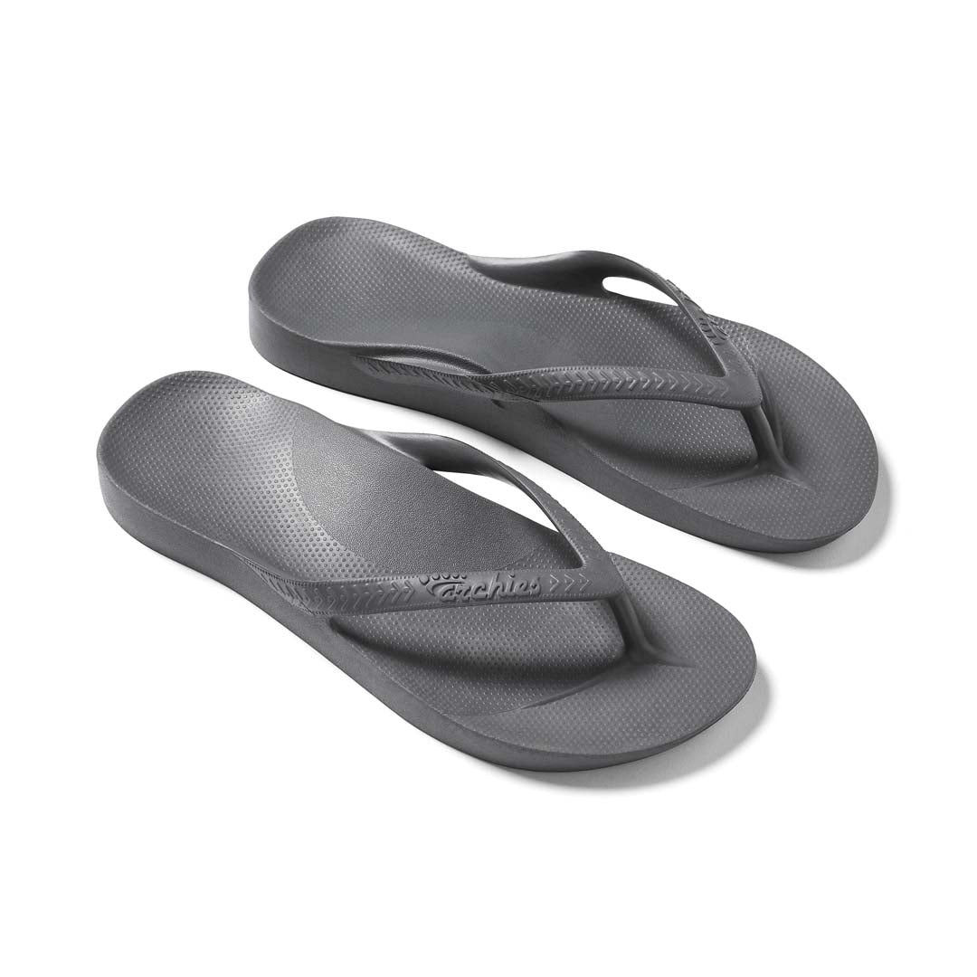 Archies Footwear Arch Support Thongs – Crystal Black
