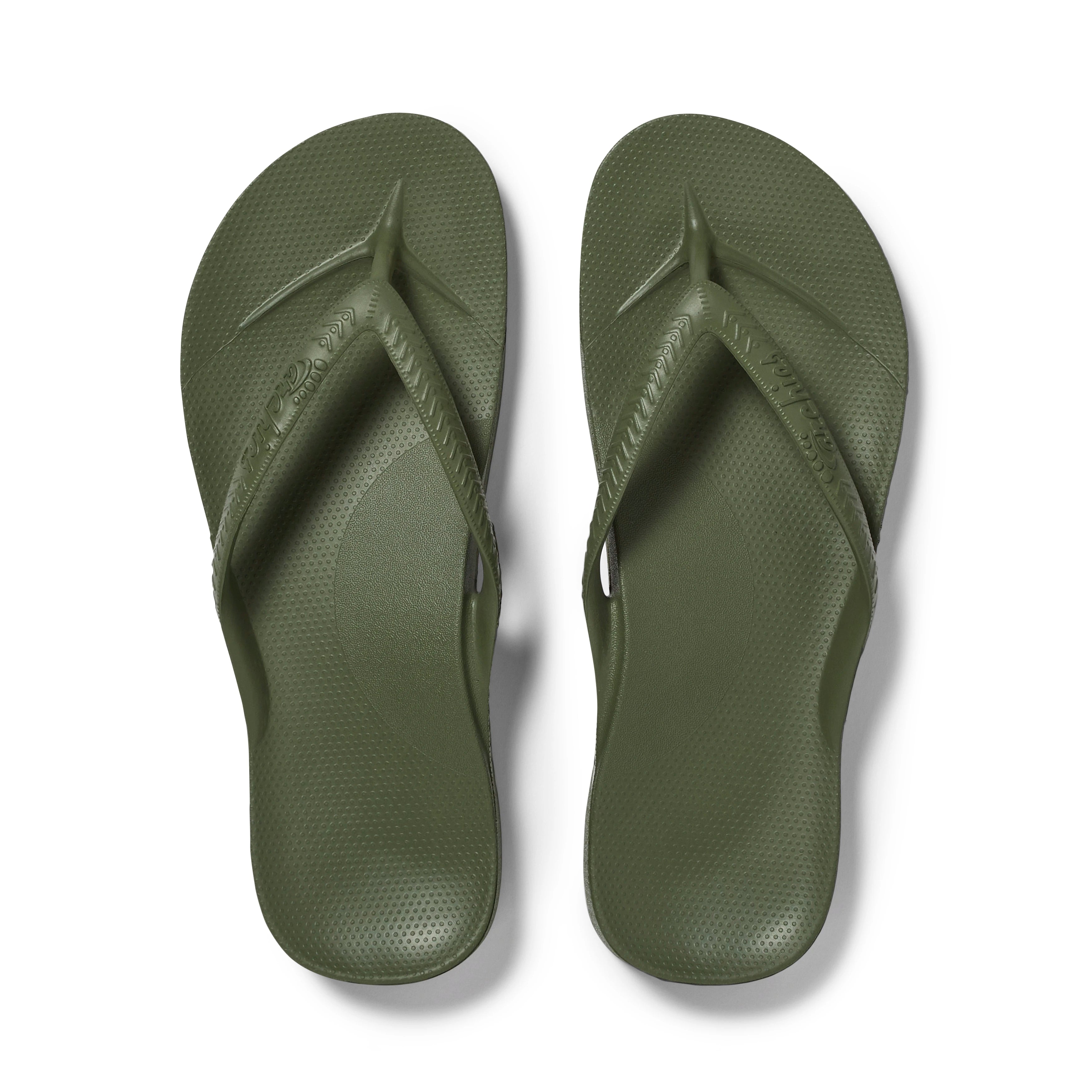 Olive Archies Arch Support Flip Flops angle 01 