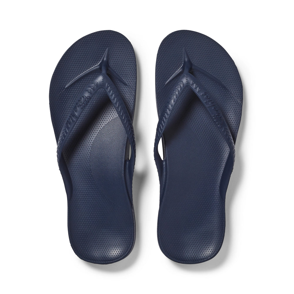 Navy Archies Arch Support Flip Flops angle 01 