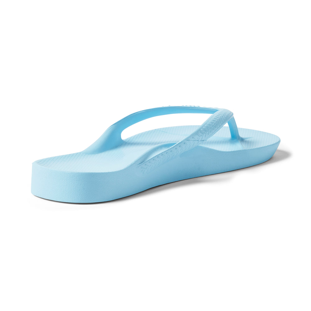 Sky Blue Archies Arch Support Flip Flops angle 03 