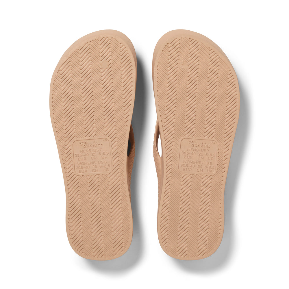 Tan Archies Arch Support Flip Flops angle 04 