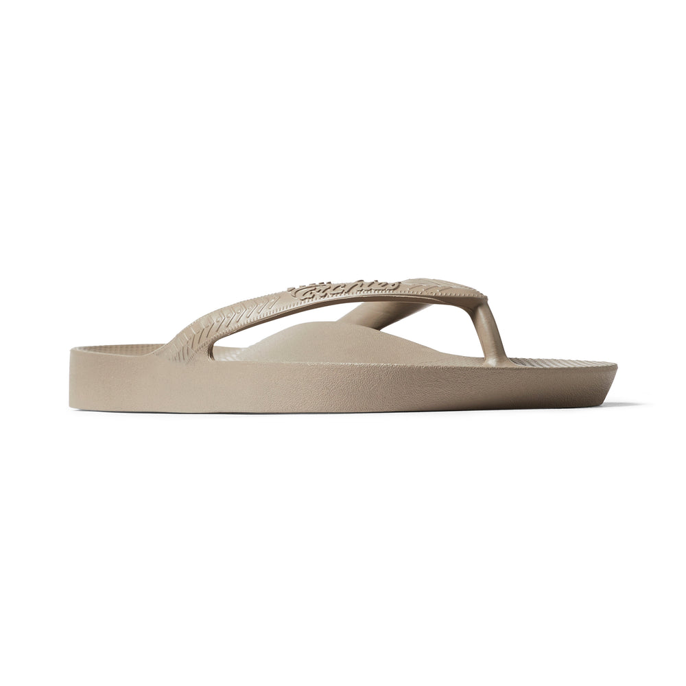 Taupe Archies Arch Support Flip Flops angle 05 