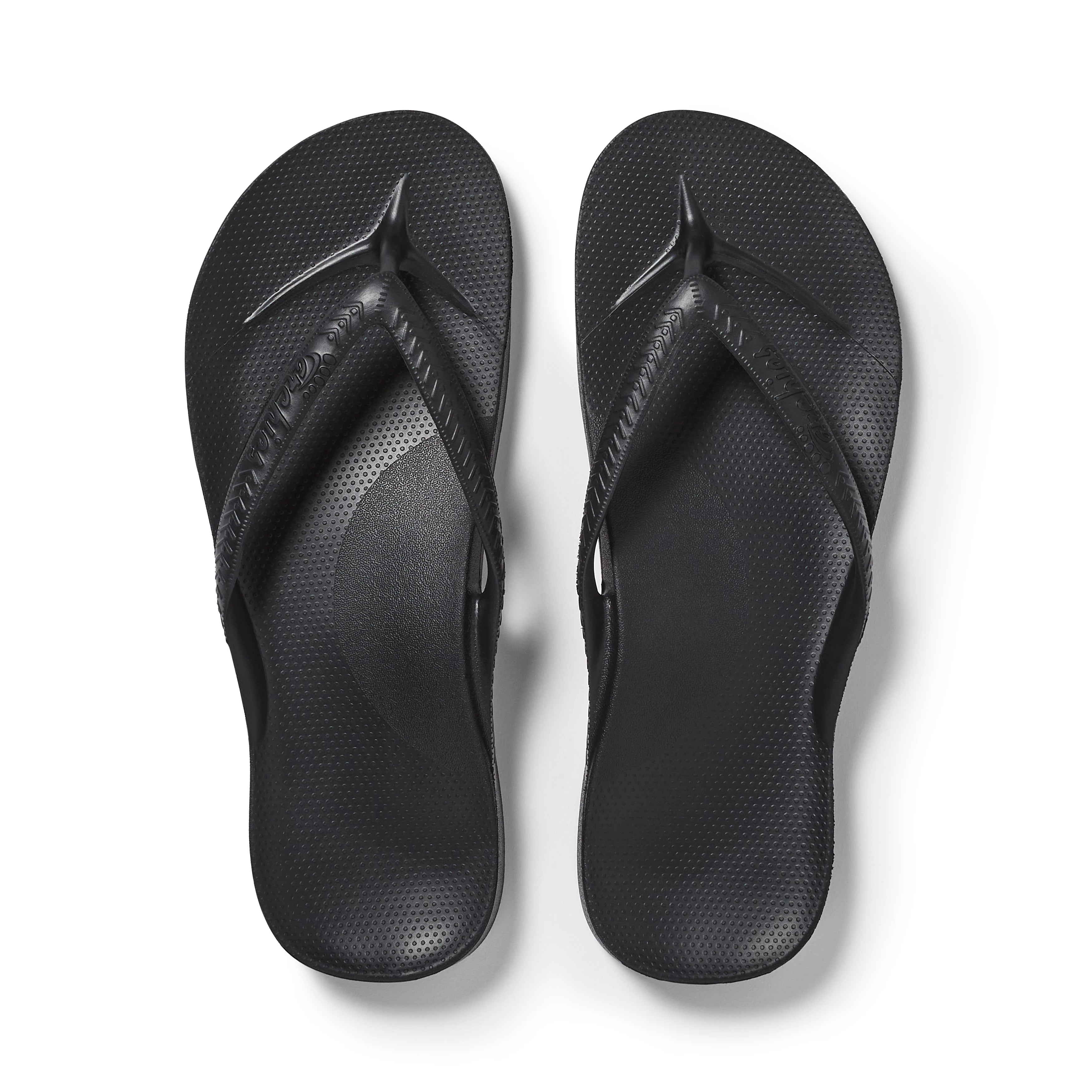 Black Archies Arch Support Flip Flops angle 01 