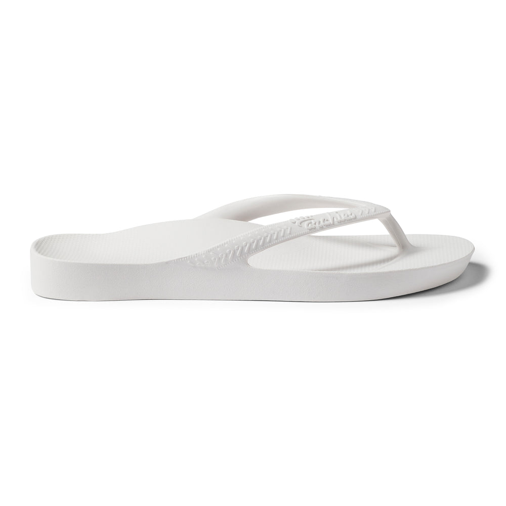White Archies Arch Support Flip Flops angle 08 