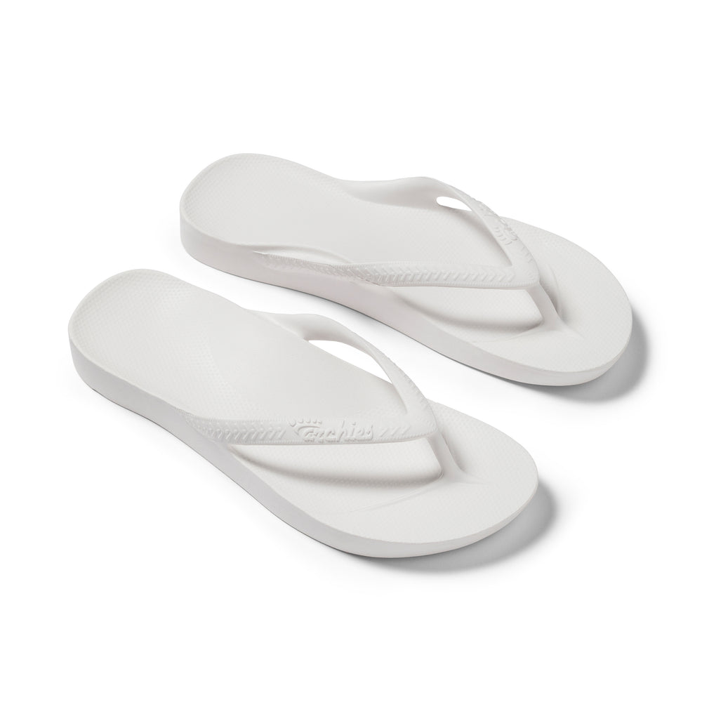 White Archies Arch Support Flip Flops angle 09 