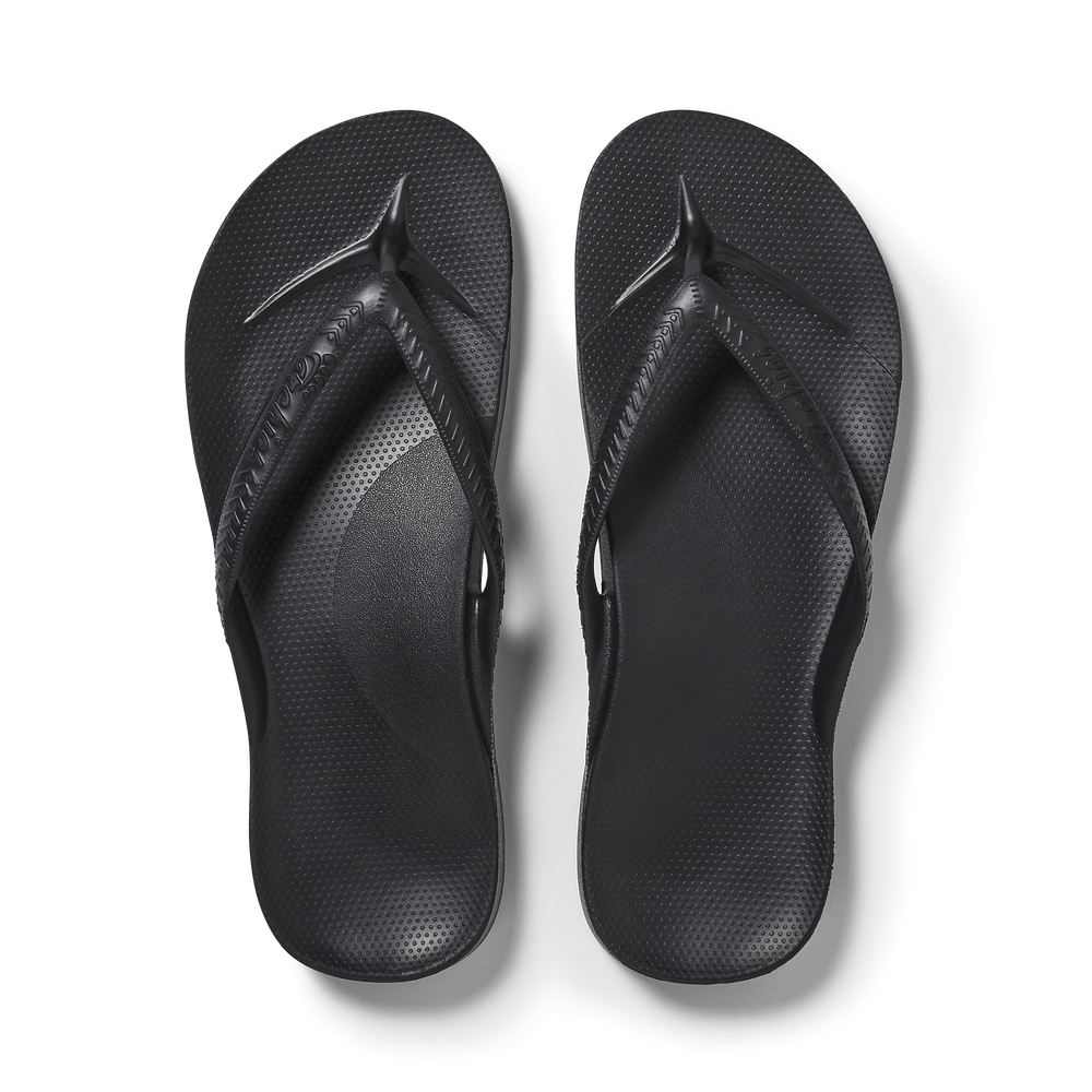 Archies Arch Support Flip Flops Black