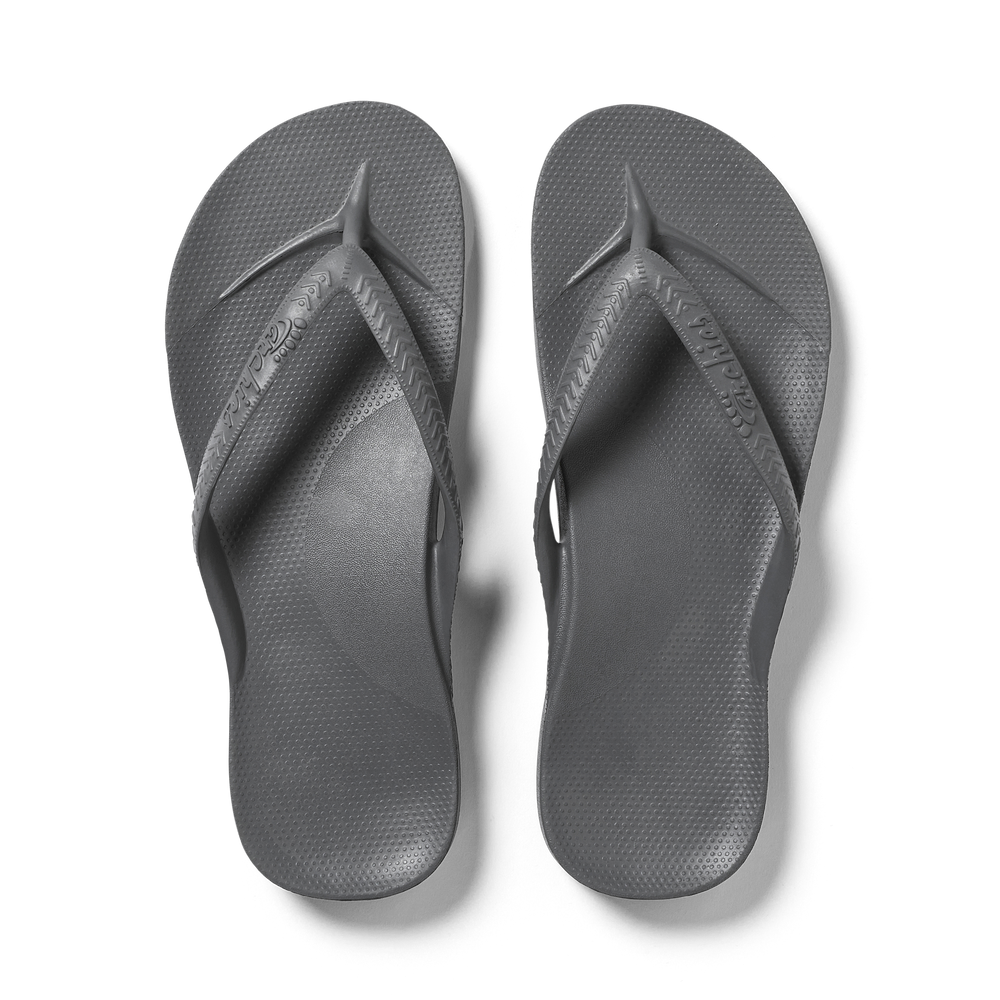 Arch Support Flip Flops - Classic - Charcoal – Archies Footwear