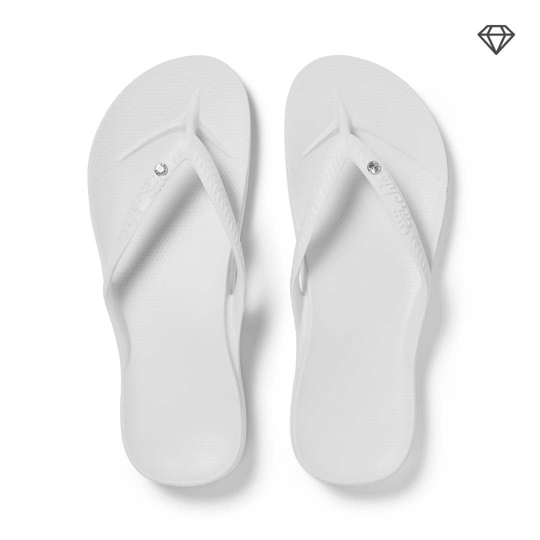 White Crystal Archies Arch Support Flip Flops angle 07 