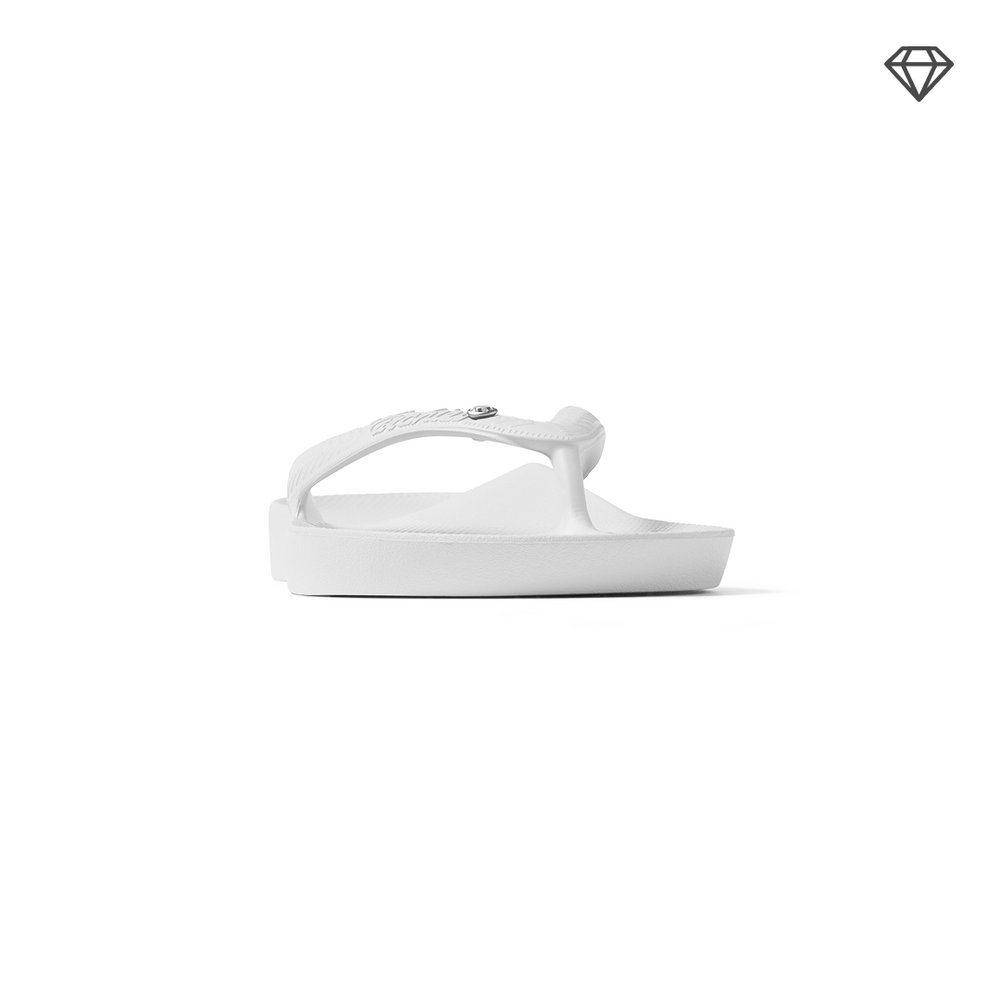 White Crystal Archies Arch Support Flip Flops angle 03 