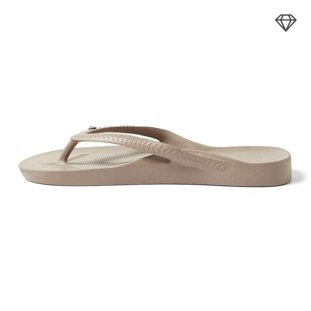 Taupe Crystal Archies Arch Support Flip Flops angle 03 