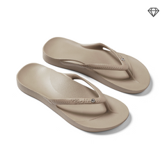 Taupe Crystal Archies Arch Support Flip Flops angle 04