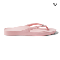 Crystal Pink Arch Support Flip Flops shown from the side