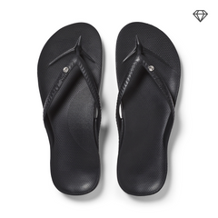 Crystal Black Archies Arch Support Flip Flops angle 01
