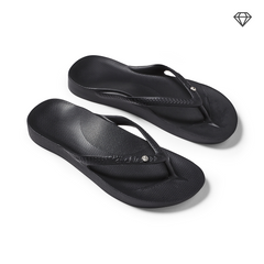 Crystal Black Archies Arch Support Flip Flops angle 02