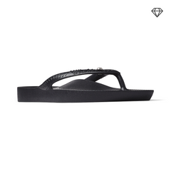 Crystal Black Archies Arch Support Flip Flops angle 05