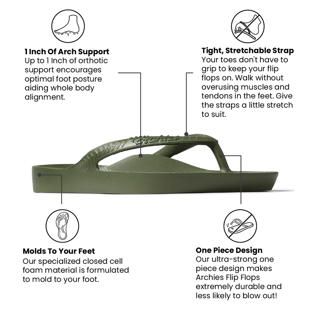  Chanclas con soporte para el arco - Oliva 