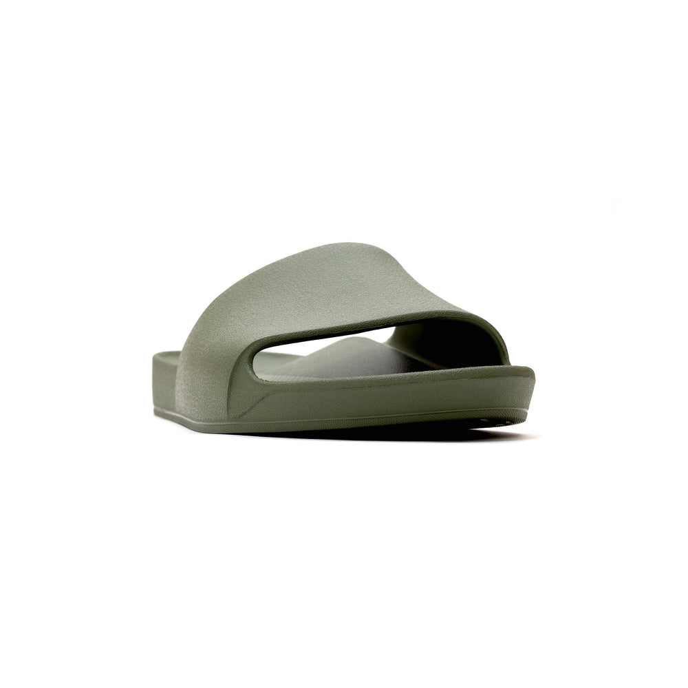 Olive Arch Support Slides shown from the front 