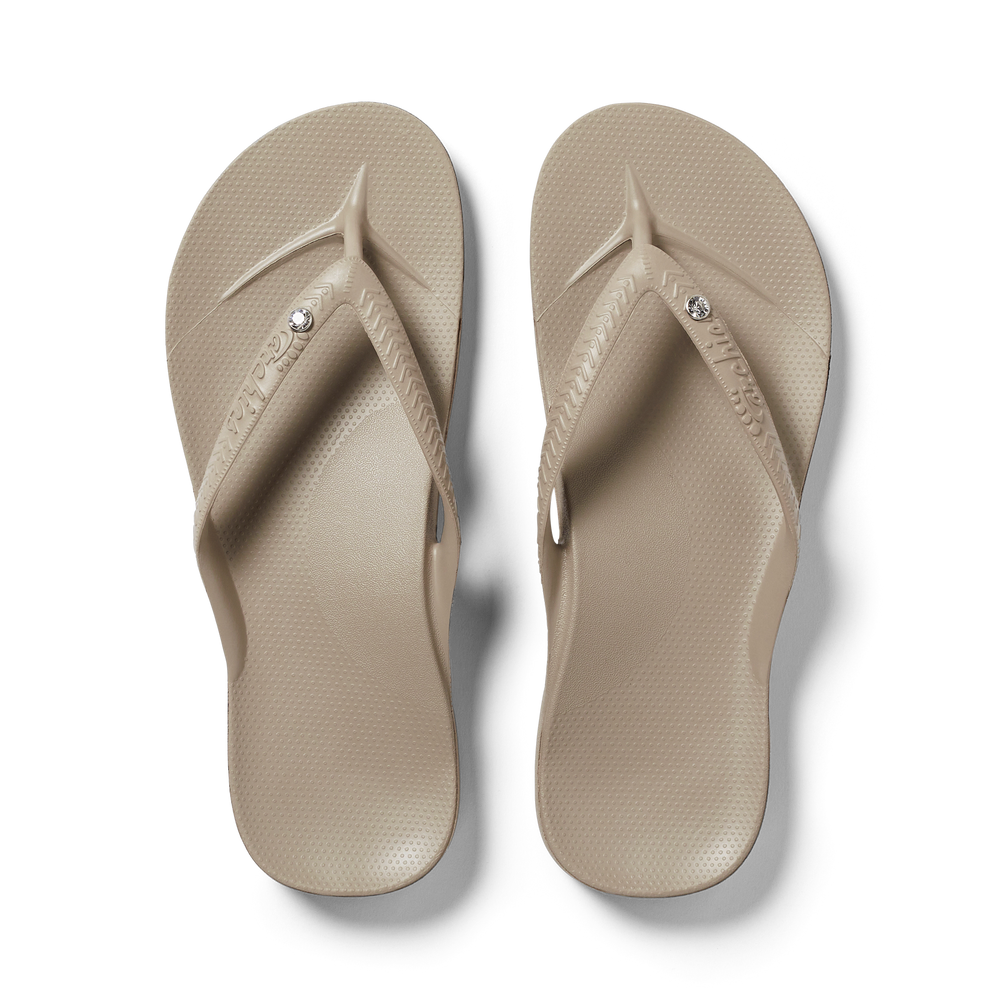 NWT Archies Taupe Arch Support Flip Flop