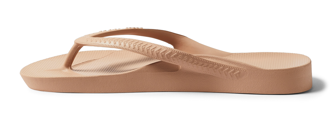 Tan Archies flip flops