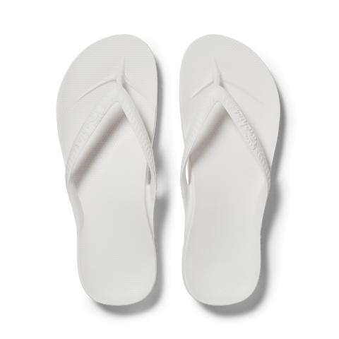 Arch Support Flip Flops - Classic - White – Archies Footwear LLC ...