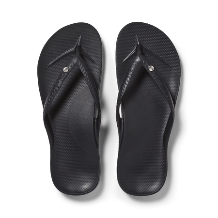 Chanclas con soporte para el arco - Negro con cristal