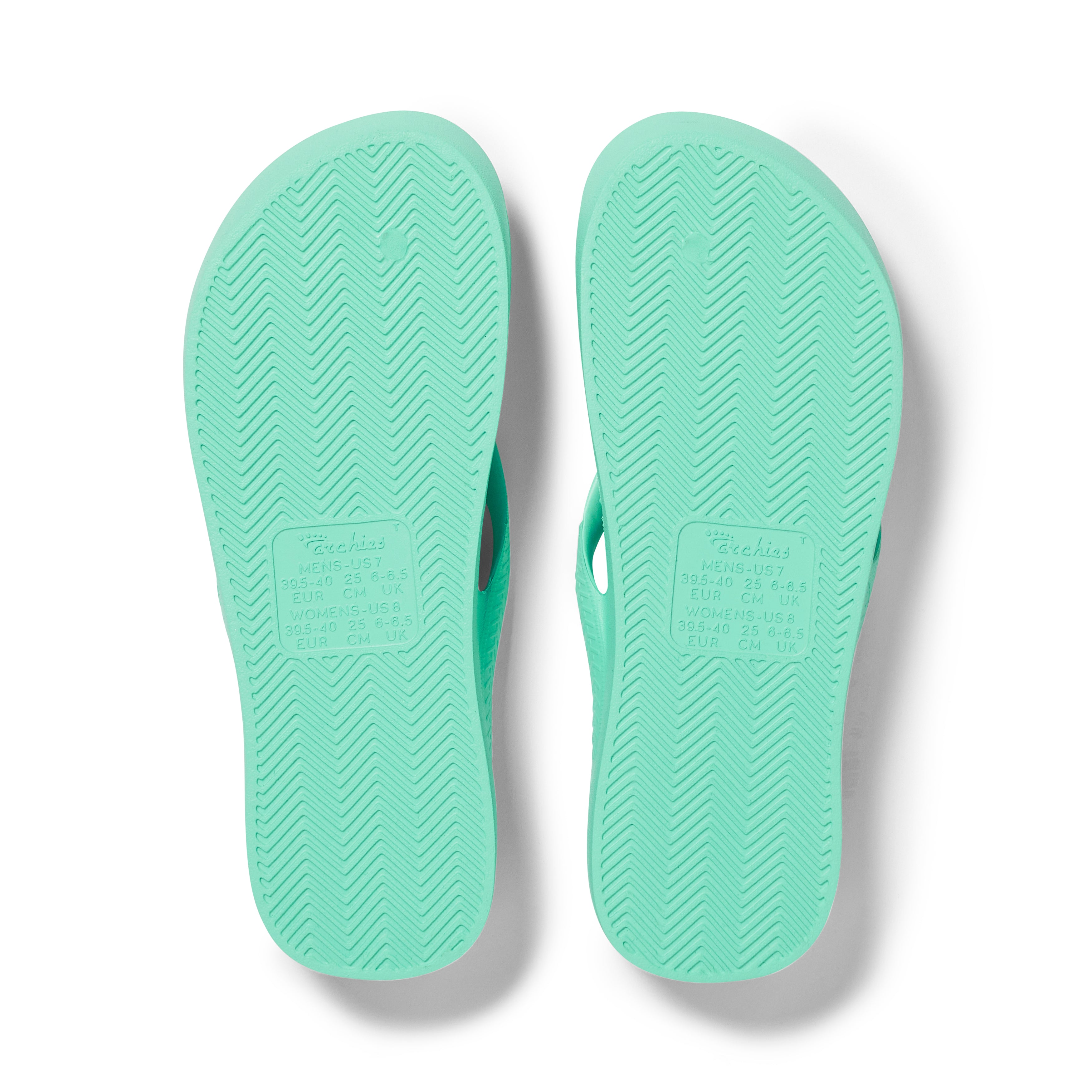 Mint Green - Arch Support Flip Flops – Archies Footwear LLC