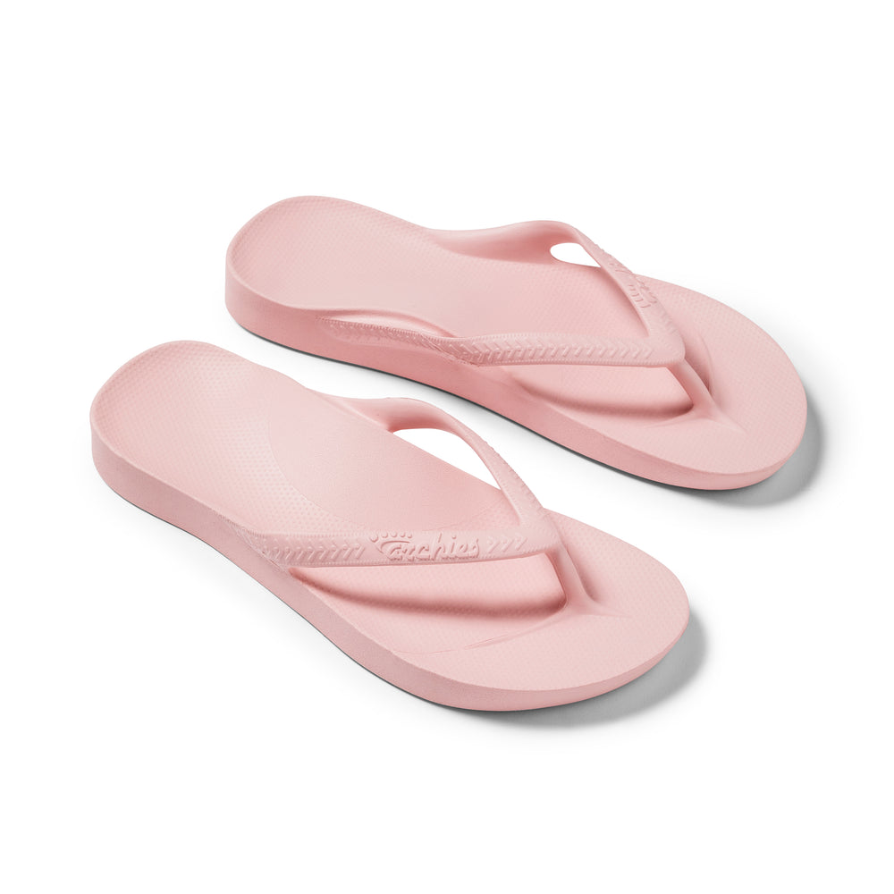 Arch support flip flops in pink