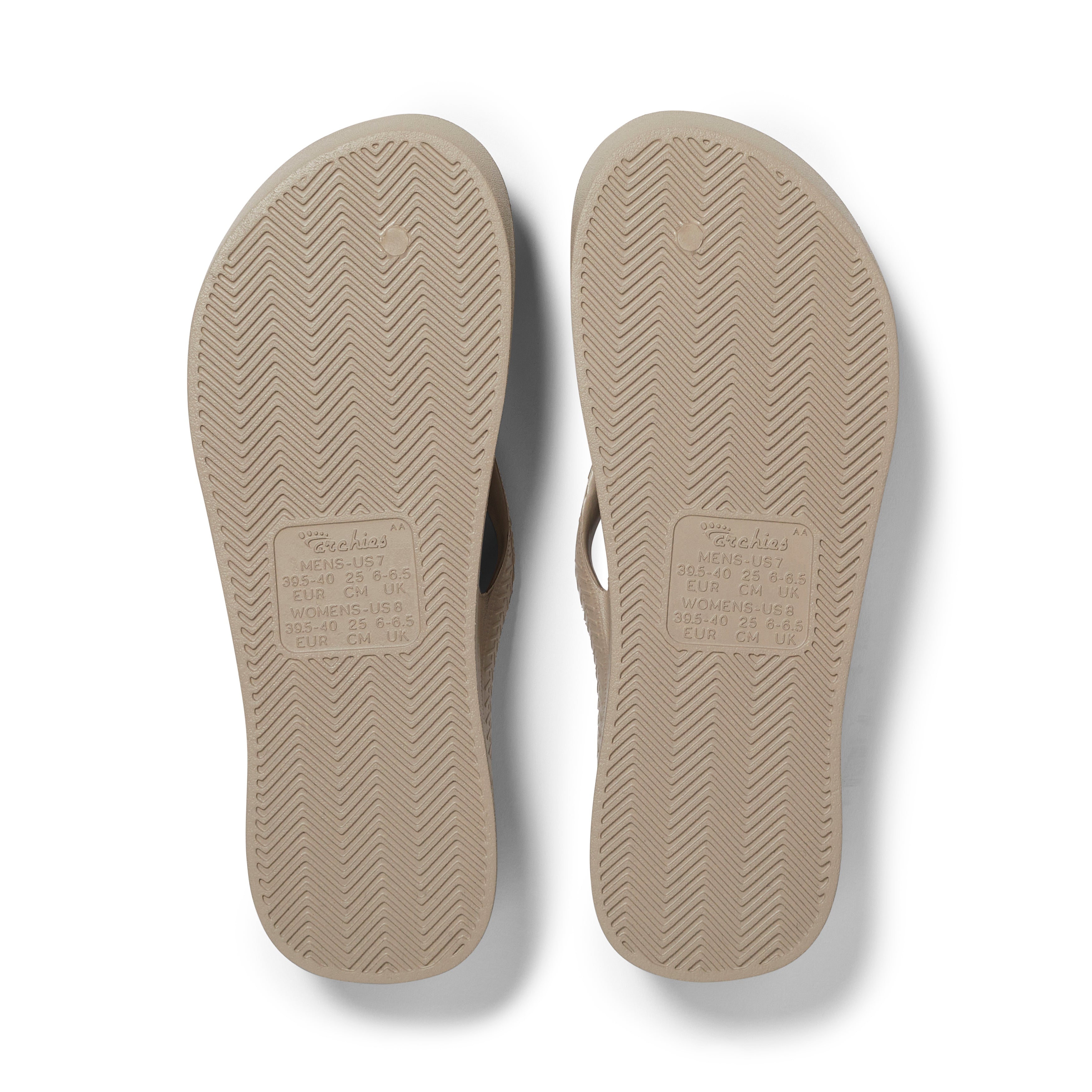 Arch Support Flip Flops - Classic - Taupe – Archies Footwear LLC