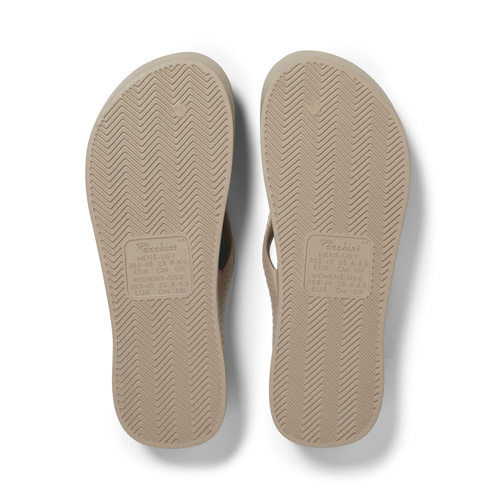 Archies Taupe Thong Toe Post Molded Arch Support Flip Flops Size Men 9 Wms  10