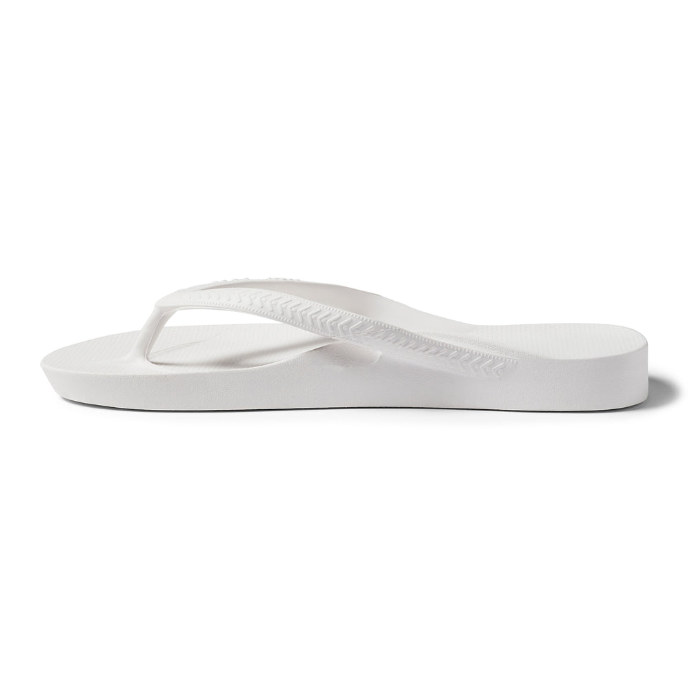 Arch Support Flip Flops - Classic - White – Archies Footwear LLC